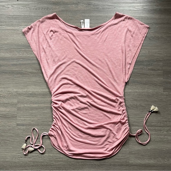 Lucky Brand Pink Ruched Short Sleeve Top - Picture 6 of 6